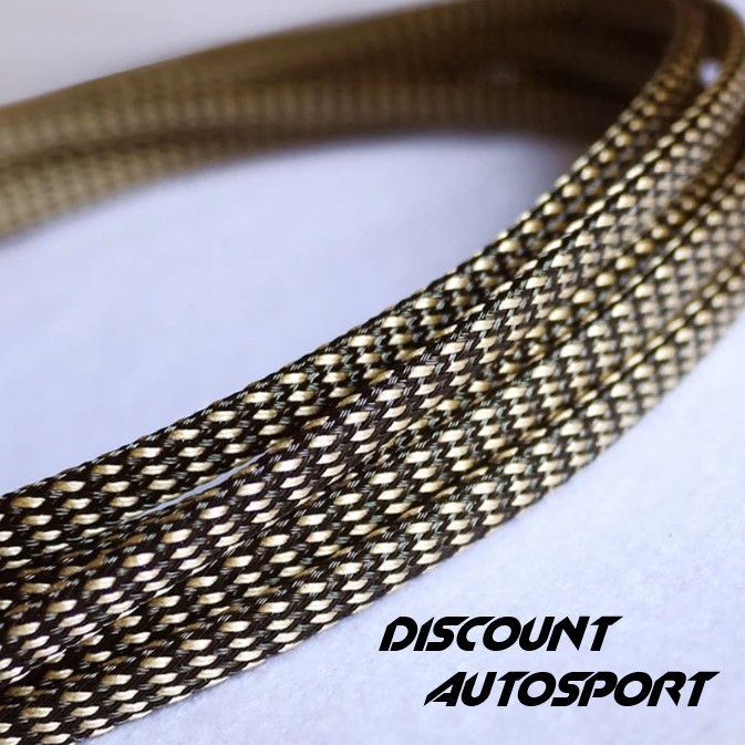 Gaine tressée électrique extensible jaune diamètre 6 à 14mm longueur 5  mètres - Discount AutoSport