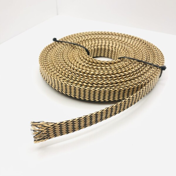 Conducto eléctrico trenzado elástico con aspecto de "Kevlar de carbono" Diámetro de 6 a 14 mm Longitud 5 metros