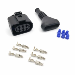 Connecteur électrique sonde lambda Bosch LSU 4.2 – pins, joints et boot étanche inclus – 6 broches