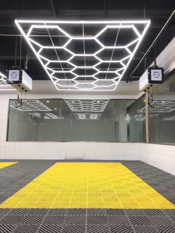Lámpara led hexagonal Panal de abejas 2,4m x 4,8m 550W 6500k 230V Detailing Garage Barber - Imagen 7