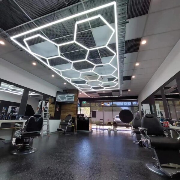 Lámpara led hexagonal Panal de abejas 2,4m x 4,8m 550W 6500k 230V Detailing Garage Barber - Imagen 3