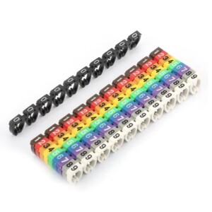 Anillos marcadores de cable 0 a 9 100 piezas 10 colores para cable de 2 a 4mm2