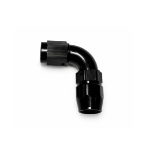 Raccord Dash AN6 Femelle 90° Noir – Aluminium CNC Swivel – JIC 9/16"-18 UNF – Haute Pression 60 Bars – Durite Aviation