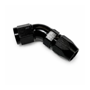 Raccord Dash AN8 Femelle 45° Noir – Aluminium CNC Swivel – JIC 3/4"-16 UNF – Haute Pression 60 Bars – Durite Aviation
