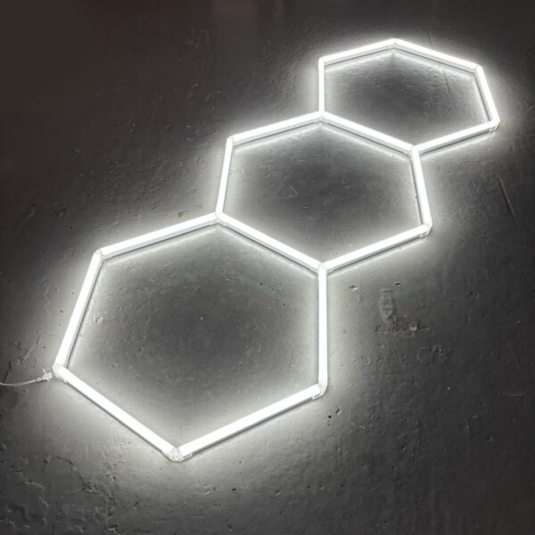 Sechseckige LED-Leuchte Waben-Deckenleuchte 3M x 1.2M LED 130W 6500k Detailing Garage Barber