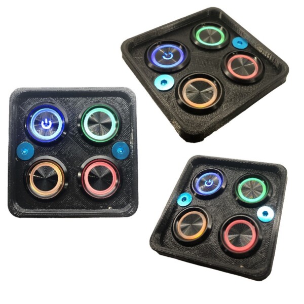 4 pannelli di interruttori rotondi PDM look "Switch Panel" 25 ampere 12 volt Discount Autosport 3D Printed