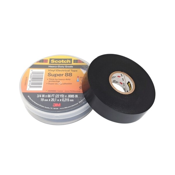 Cinta de electricista 3M Super 88 para mazos de cables y circuitos 19mm x 20 metros - Imagen 2