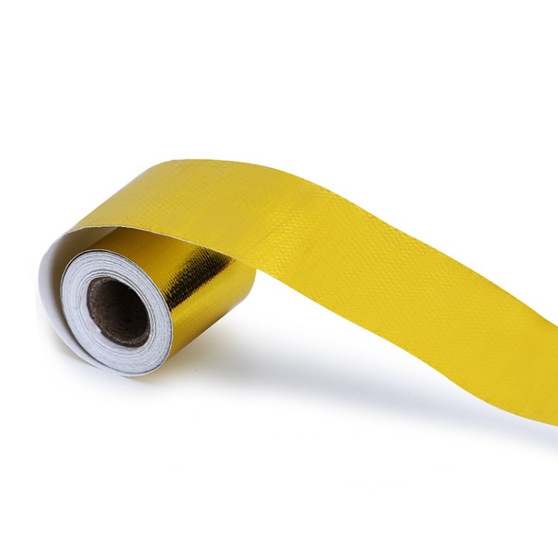 Ruban adhésif doré isolant thermique protection haute température 500°C  50mm x 10 mètres - Discount AutoSport