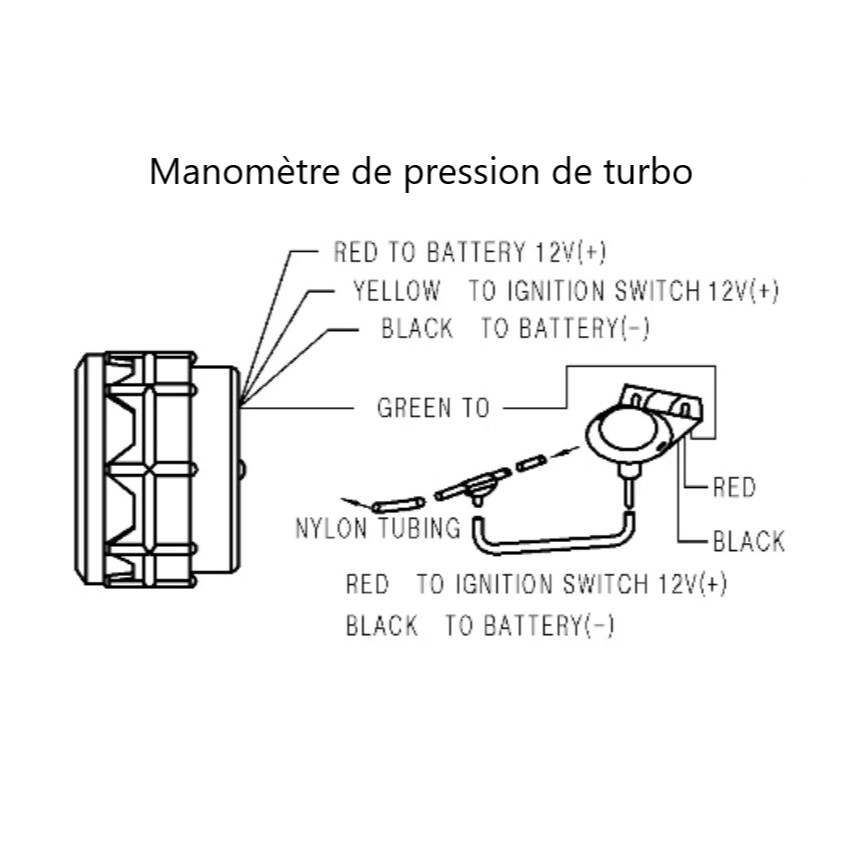 YOSOO manomètre de voiture Voltmètre de batterie Unité de pointeur