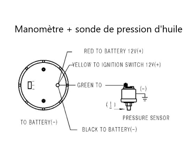 Manomètre pression d'huile 52mm type ADDCO + sondes et support