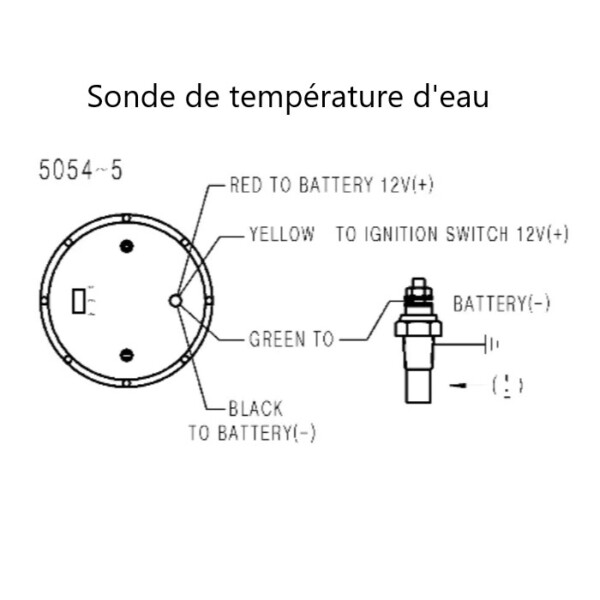 Manometer für Wassertemperatur 40° bis 120°C mit 1/8 Sonde, Durchmesser 52mm Discount Autosport – Bild 3