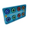 Piastra di avviamento CNC blu 8 interruttori rotondi in alluminio Look PDM "Pannello interruttori" 25 ampere 12 volt - immagine 2