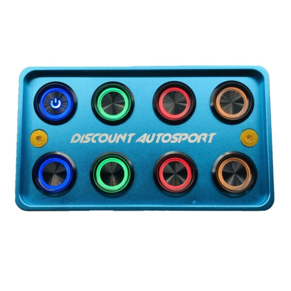 Piastra di avviamento CNC blu 8 interruttori rotondi in alluminio Look PDM "Pannello interruttori" 25 ampere 12 volt - immagine 4