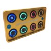 Piastra di avviamento in oro CNC 8 interruttori rotondi in alluminio Look "Switch Panel" PDM 25 ampere 12 volt - immagine 2