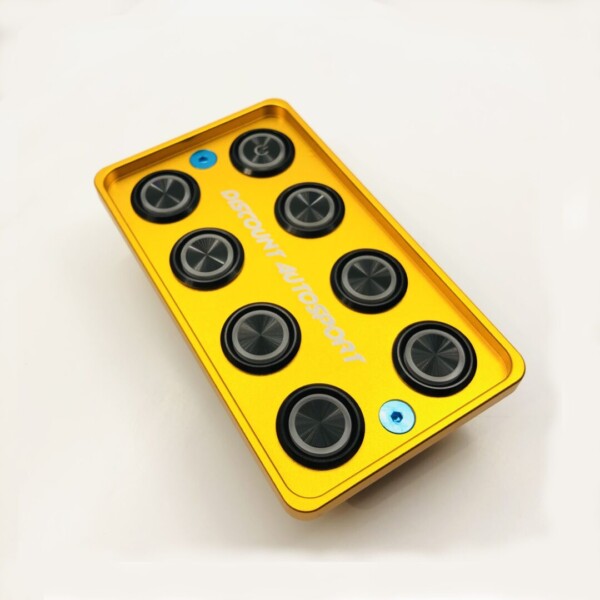 Piastra di avviamento in oro CNC 8 interruttori rotondi in alluminio Look "Switch Panel" PDM 25 ampere 12 volt - immagine 6