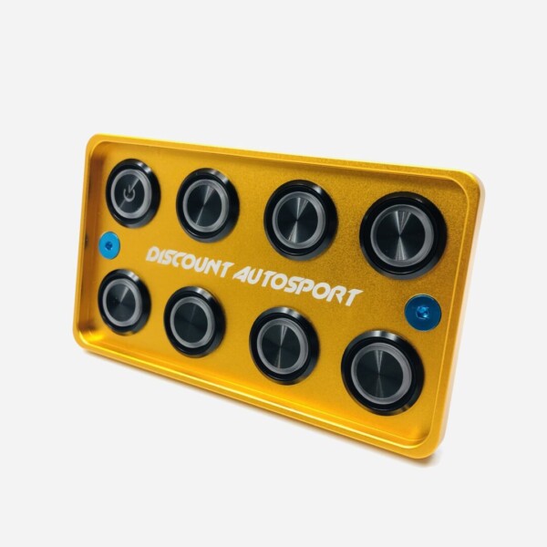 Piastra di avviamento in oro CNC 8 interruttori rotondi in alluminio Look "Switch Panel" PDM 25 ampere 12 volt - immagine 9