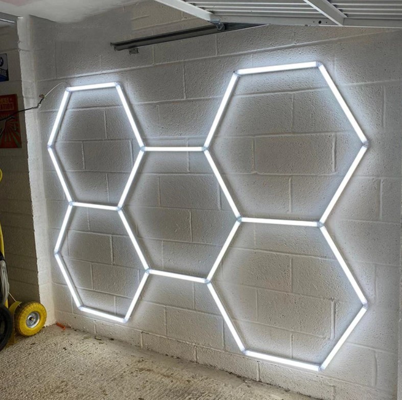 Plafonnier hexagonal LED - motif nid d'abeille