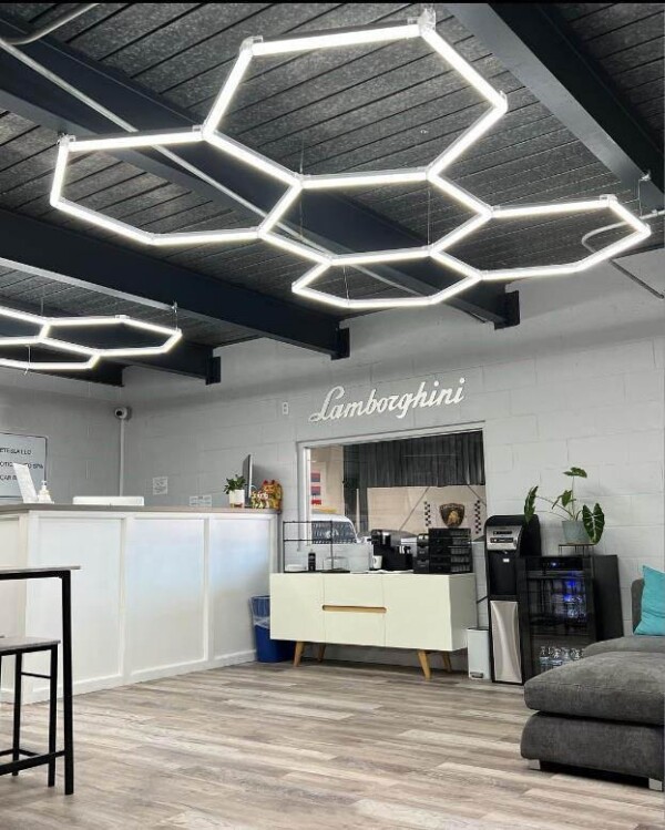 Hexagon LED light Honeycomb ceiling lamp garage 230V 3.1m x 2.2m 350W 6500k detailing - Image 5