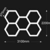 Hexagon LED light Honeycomb ceiling lamp garage 230V 3.1m x 2.2m 350W 6500k detailing - Image 4