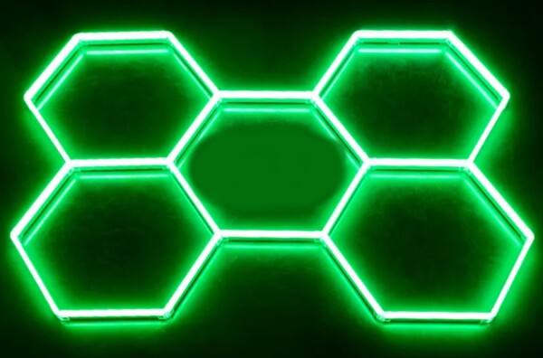 Lámpara led hexagonal Panal de abejas multicolore RGB 2.5m x 2.4m 65W 230V Detailing Garage Barber - Imagen 6