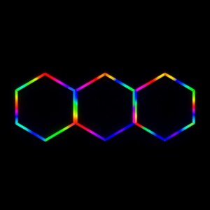 Lampada LED esagonale  da soffitto a nido d'ape Garage multi colore RGB 230V 2,5m x 1m 130W 6500k detailing