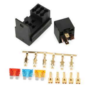 Porte Relais 12V 40A + Porte Fusible 3 Voies – Boîte Électrique Compacte – Installation Automobile & Industrielle