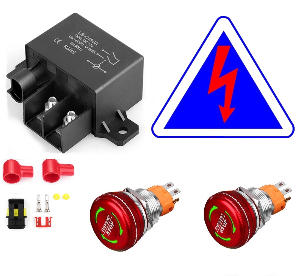 Coupe circuit électronique 180 ampères 12 volts homologué FIA étanche IP67  - Discount AutoSport