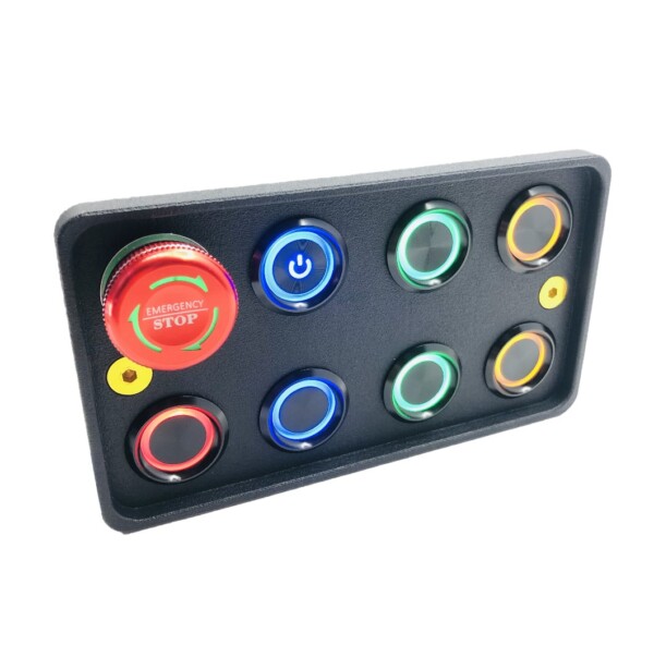 Stampa 3D Piastra interruttore a 8 pulsanti in stile PDM + interruttore elettronico da 180 ampere certificato FIA - immagine 3