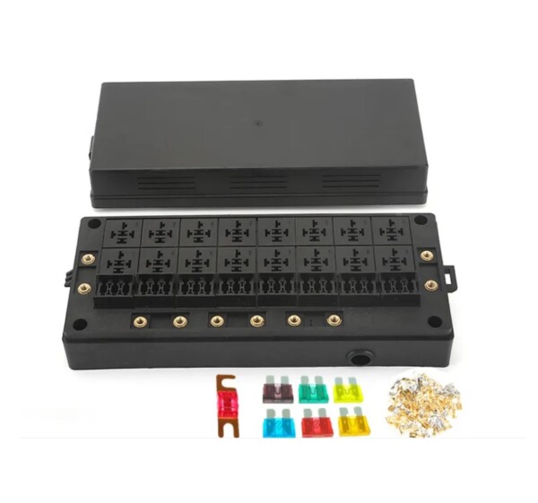 Caja de 16 relés + 29 fusibles para una instalación eléctrica completa de 12 voltios - Imagen 2