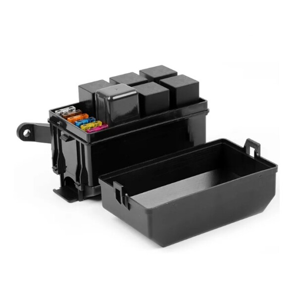 Kasten mit 6 Relais + 6 Sicherungen für eine komplette 12-Volt-Elektroinstallation
