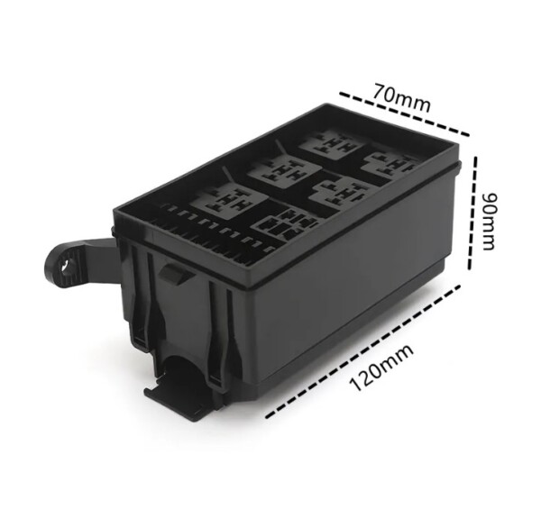 Kasten mit 6 Relais + 6 Sicherungen für eine komplette 12-Volt-Elektroinstallation – Bild 2