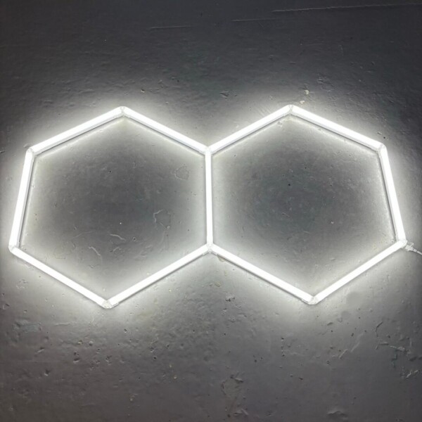 luce led esagonale 2 nido d'ape plafoniera garage 230V 1.6M X 1M 70W 6500K detailing - immagine 2