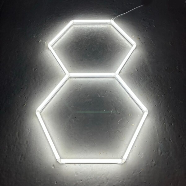 luce led esagonale 2 nido d'ape plafoniera garage 230V 1.6M X 1M 70W 6500K detailing - immagine 3