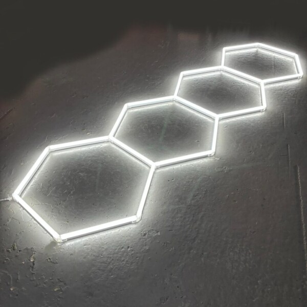Luce led esagonale 4 nido d'ape plafoniera garage 230V 3.2M X 1M 130W 6500K detailing