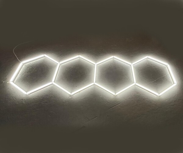 Luce led esagonale 4 nido d'ape plafoniera garage 230V 3.2M X 1M 130W 6500K detailing - immagine 5