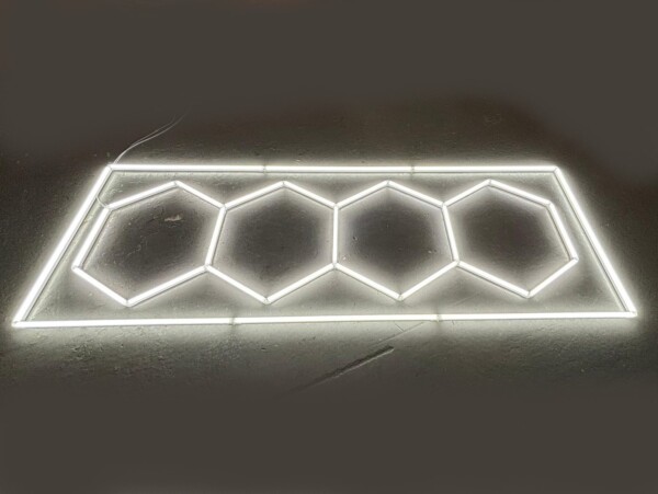 Sechseckige LED-Leuchte Waben-Deckenleuchte 3.6M x 1.2M LED 230W 6500k Detailing Garage Barber – Bild 2