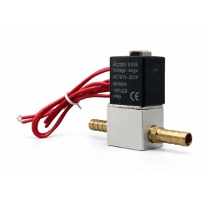 Électrovanne 12V NC – eau, essence, diesel, huile – embouts 6 à 12 mm – IP65 – solénoïde remplaçable