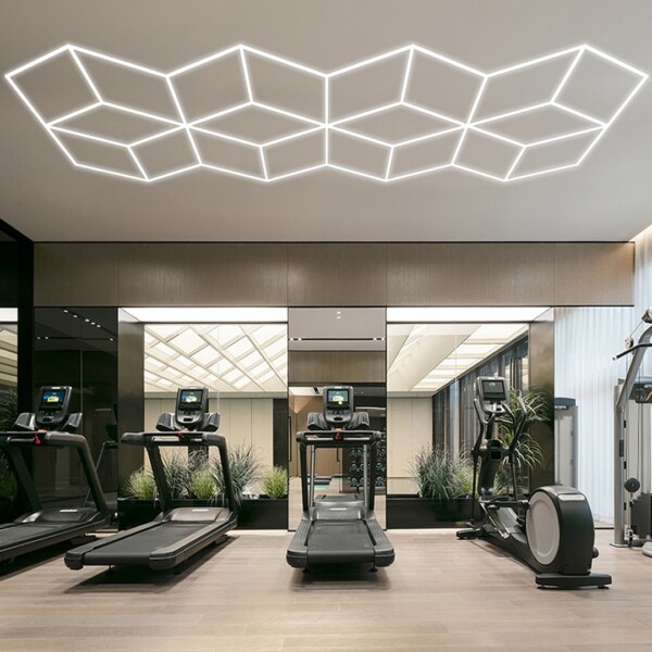 lámpara led hexagonal Panal de abejas 20 diamantes 5.6m x 2.4m 430W 6500k 230V Detailing Garage Barber - Imagen 3