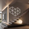 Sechseckige LED-Leuchte Waben-Deckenleuchte 3 Sechsecke + 14 Dreiecke Herz 2.8m x 2m 220W 6500k 230V Detailing Garage Barber – Bild 8