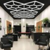 Hexagon led light 6 hexagon + 46 honeycomb triangles 4.8m x 2.8m 590W 6500k 230V detailing garage barber - Image 4