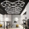 Hexagon led light 6 hexagon + 46 honeycomb triangles 4.8m x 2.8m 590W 6500k 230V detailing garage barber - Image 5