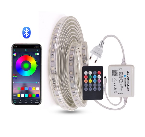 Bandeau LED multicolore étanche 20 mètres 220V Bluetooth + télécommande -  Discount AutoSport