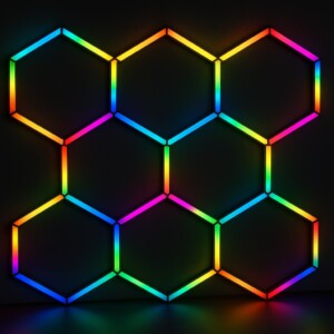 Lámpara led hexagonal Panal de abejas multicolore RGB 2.5m x 2.4m 65W 230V Detailing Garage Barber
