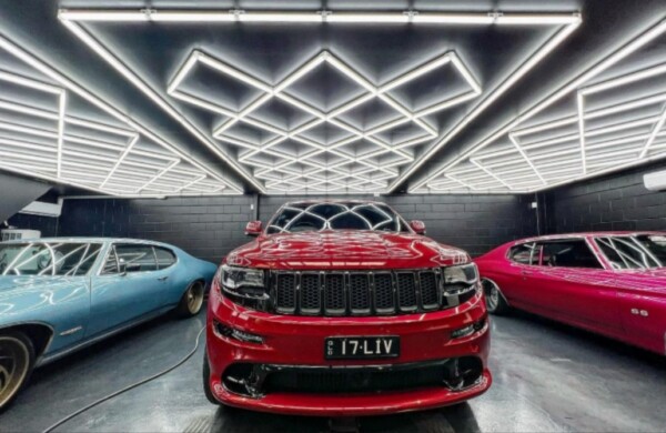 Lámpara led hexagonal 10 cuadrados Panal de abejas 4.8m x 2.4m 510W 6500k 230V Detailing Garage Barber