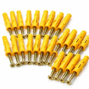 Kit de Fixation Murale pour Lampe LED Hexagone – 50 Chevilles + 50 Vis M6 – Mur & Plafond