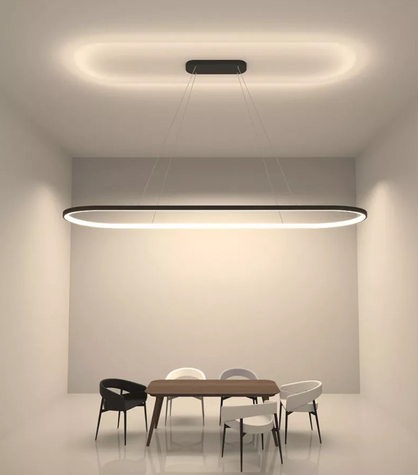Lampe de plafond LED Ovale suspendu intérieur salon 120cm 54W