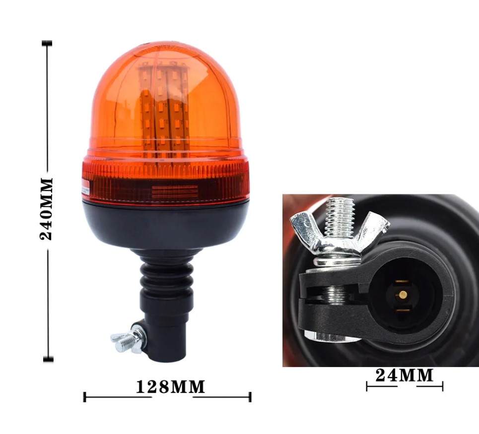 Gyrophare agricole tracteur LED orange 12 volts - Discount AutoSport