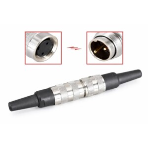 Connecteur Électrique Haute Température 2 Voies Inox 304L – Déconnexion Rapide Quart de Tour – IP66 20A 600V