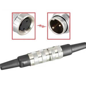 Connecteur électrique antifeu haute température +150°C 20 ampères 300 volts 2 voies