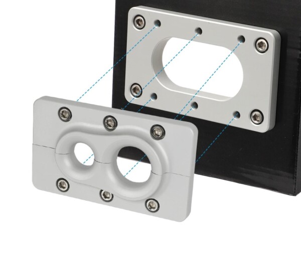 Schottdurchführung 25mm + 15mm aus Aluminium zum Anschrauben für Kabelbaum und Schläuche – Bild 3
